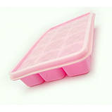 Силіконова форма Ytech для льоду із силіконовою кришкою 15 кубиків по 17 х 11 см рожева, фото 2