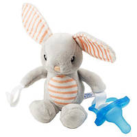 Суцільна силіконова пипка, Dr. Brown's у комплекті з іграшкою Кролик, 0-12 міс