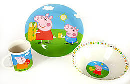 Набір дитячого посуду Свинка Пеппа 3 предмети кераміка