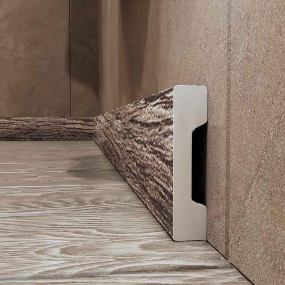 Плінтус удароміцний Cezar ELEGANCE LPC-23-L149 із дюрополімеру, висота 68.4 мм. Карпентер темний, фото 1