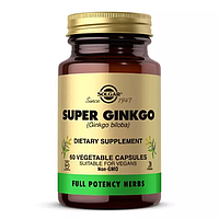 Гинкго Билоба Супер, Super Ginkgo Biloba, Solgar, 60 вегетарианских капсул