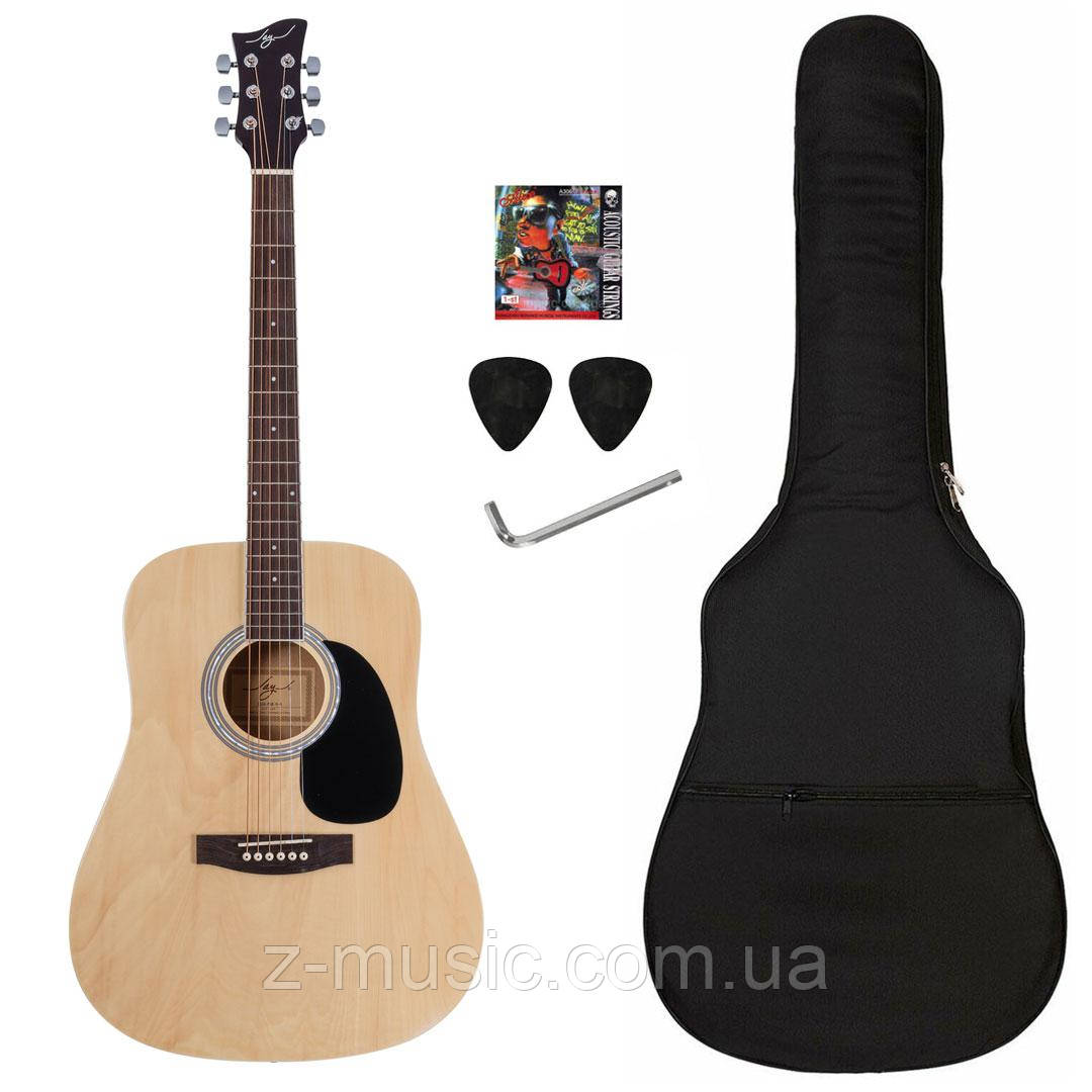 Акустична гітара Jay Turser JJ45 N (чохол, медіатори, ключ, струна)