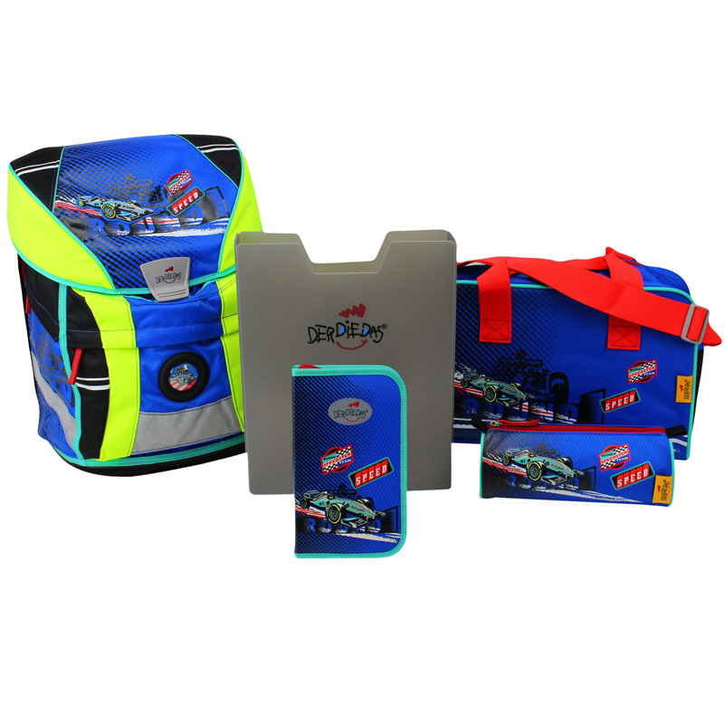 Шкільний ранець DerDieDas Ergoflex Vario Racing team Гонки з наповненням (5 предметів)