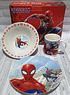 Набір дитячого посуду Людина павук (Spider Man) 3 предмети кераміка, фото 6