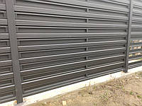 Штахетник металевий  в стилі жалюзі ранчо  коричневий двосторонній Євроштахетник штахети, фото 9