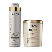 Бoтeкc для волосся Ykas Gold BBTOX Набір з шампунем глибокого очищення волосся 30/50 мл