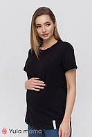 Черная футболка для беременных и кормления MEGAN NR-21.014 Юла мама