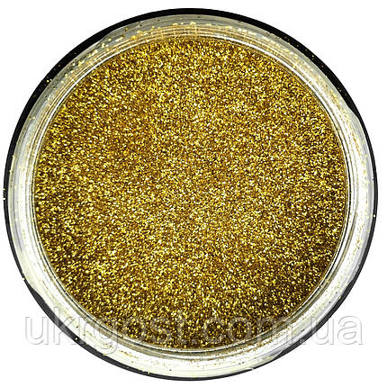 Глітер декоративні блискітки Aurum Золотий 1/128 (0,2 мм) 60 г, фото 3