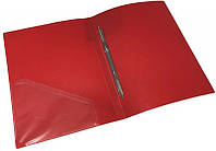 Папка 4Office А4 со скоросшивателем+карман, красная.