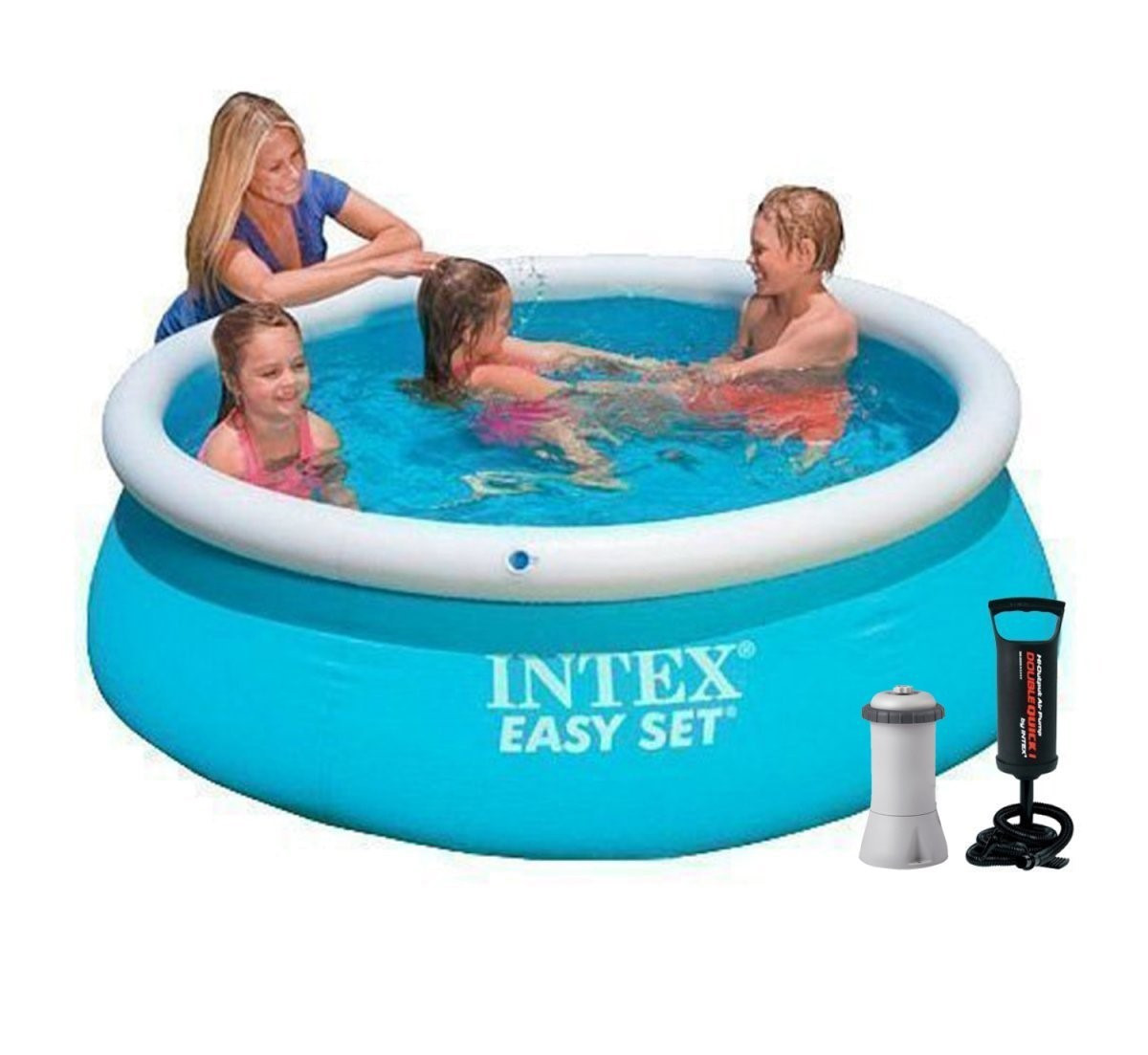 Надувний басейн Intex, 183х51 см (картриджний фільтр-насос 2 006 л/год, тент, підстилка, насос), фото 1