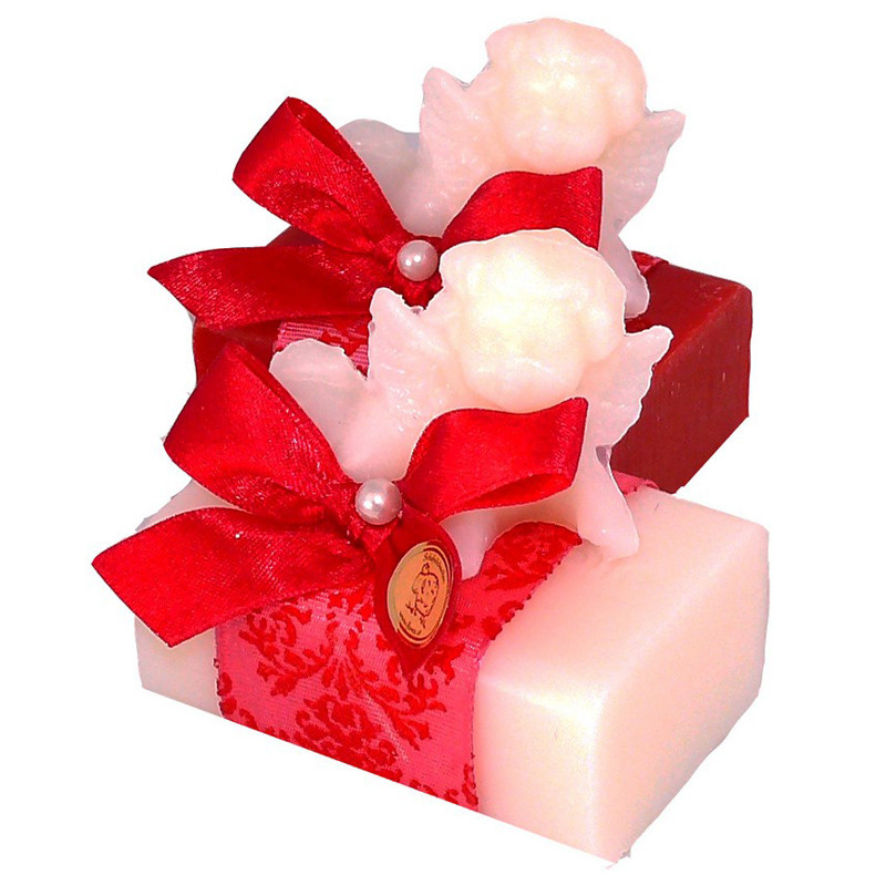 Подарочное натуральное мыло ручной роботы с овечьим молоком Австрия Ангел с красным бантом Florex, фото 1