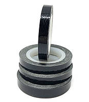 Лента-скотч (зигзаг) для дизайна ногтей,черная, в рулоне, 6 mm.