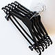 Плічка вішалки чорні пластикові костюмні з прищіпками для штанів, 35 см, фото 2