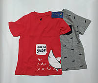 Набор футболок для мальчика красная и серая Shark Lupilu (Германия) р.86/92, 98/104, 110/116см