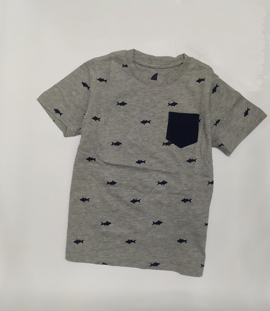 Футболка для хлопчика сіра в принт акул Lupilu (Німеччина) р.86/92, 98/104, 110/116см, фото 1