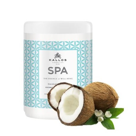 Крем для масажу з кокосовим маслом, гіалуроновою кислотою і колагеном  Kallos Spa massage cream 1000 ml.