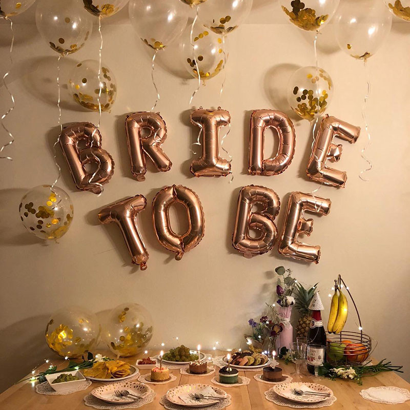 Фольговані літери золоті BRIDE TO BE, 40 см 1913