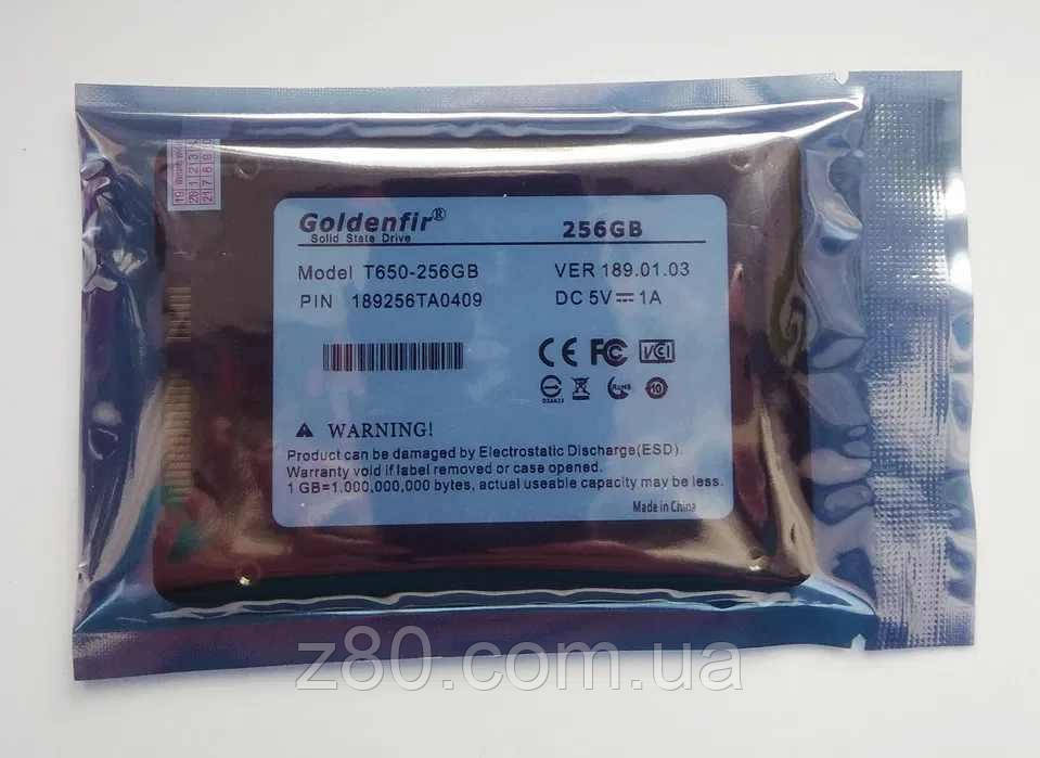 SSD Goldenfir 256 GB, 2.5 SATA (чт.-530 МБ/сек, зх.- 480 МБ/сек )
