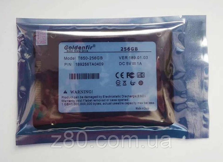 SSD Goldenfir 256 GB, 2.5 SATA (чт.-530 МБ/сек, зх.- 480 МБ/сек ), фото 1