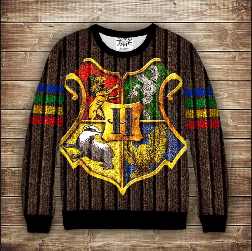 Світшот 3D Harry Potter Факультети Хогвартса