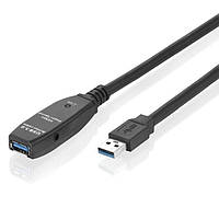 Подовжувач пристроїв USB3.0 A M/F (Active) 10.0m InLine (77.03.5655i) 5Gbps Win/Mac