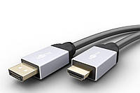 Кабель монітора-адаптер DisplayPort-HDMI M/M (HDMIекран)  2.0m Goobay (75.07.1958) v1.2 4K@60Hz D=6.0mm Metal