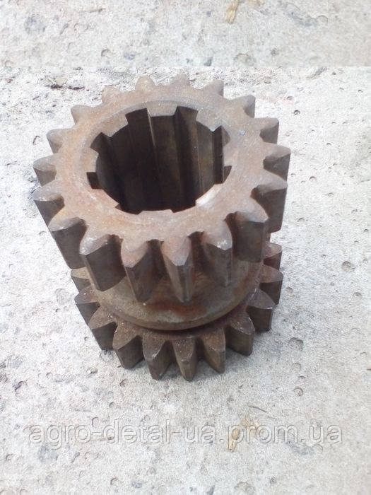Шестерня рухлива 75.37.106 А Z=18 і Z=20 тракторної коробки зміни передач КПП трактора Т 74 ХТЗ, фото 1