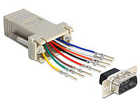 Перехідник обладнання COM(DB9)-RJ45 UTP5e M/F Delock (70.06.5462) Assemble Kit (RS232 over TP)