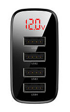 Зарядний пристрій (швидка зарядка) для телефону Baseus 4хUSB 2.4 А Fast Charge Чорний (CCJMHB-B01), фото 4