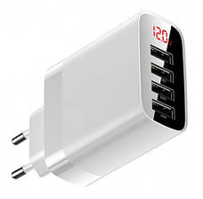 Зарядний пристрій (швидка зарядка) для телефону Baseus 4хUSB 2.4 А Fast Charge Білий (CCJMHB-B02), фото 3