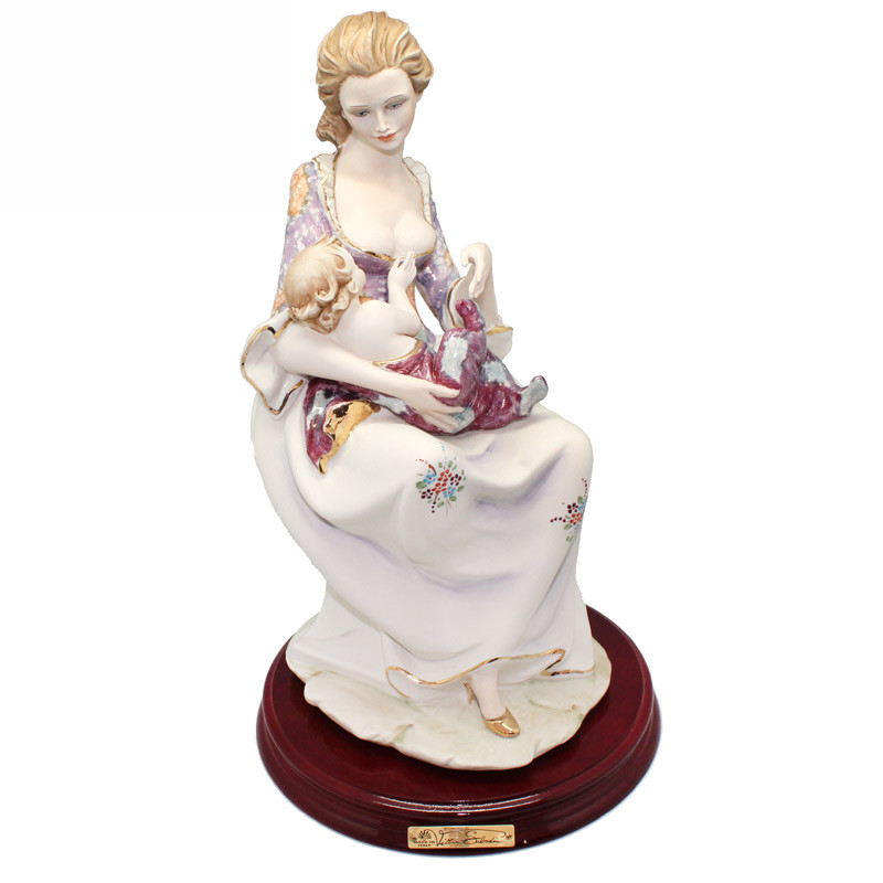 Фігурка-статуетка порцеляновий Італія, ручна робота мати з дитиною Sabadin, h-38 см (209Ls), фото 1