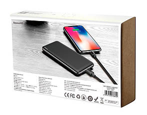 УМБ Power Bank (зовнішній акумулятор) для телефону Baseus Simbo 10000 мАг Чорний (PPALL-QB01), фото 4