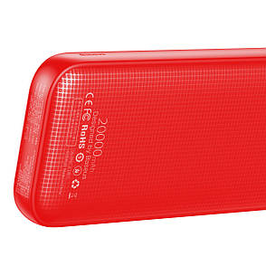 УМБ Power Bank (зовнішній акумулятор) для телефону Baseus Powerful 20000 мАг Червони (PPKC-A09), фото 3