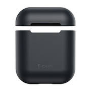 Чохол Baseus Super Thin Silica Gel для навушникiв Apple AirPods 1/2 Чорний (WIAPPOD-BZ01)