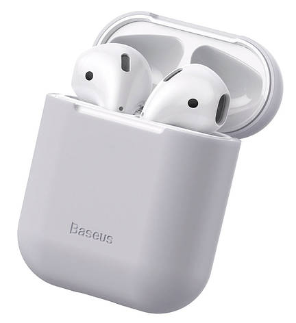 Чохол Baseus Super Thin Silica Gel для навушникiв Apple AirPods 1/2 Сірий (WIAPPOD-BZ0G), фото 3