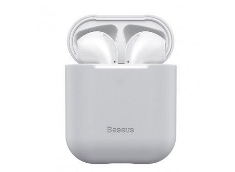 Чохол Baseus Super Thin Silica Gel для навушникiв Apple AirPods 1/2 Сірий (WIAPPOD-BZ0G), фото 1