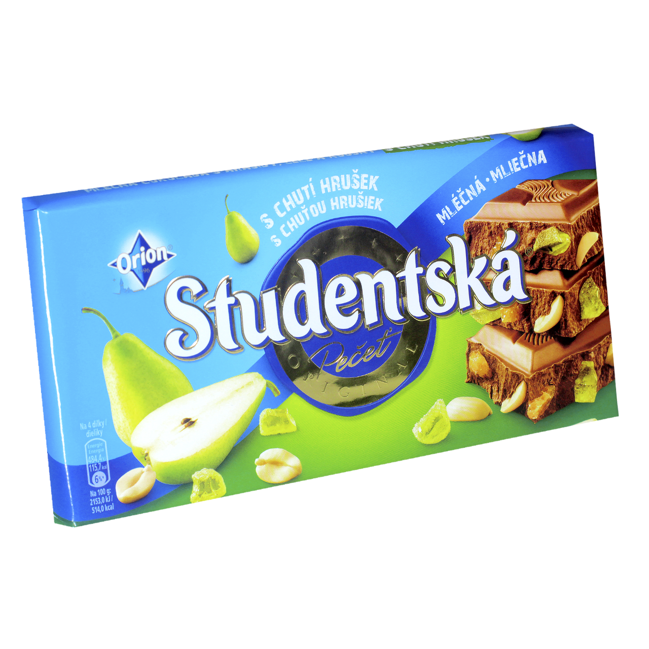 Шоколад Studentska Pecet Hruska 180g, Чехія