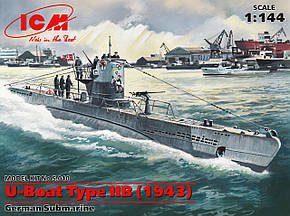 Збірна масштабна модель U-Boat Type IIB німецька підводний човен (1943) 1/144 ICM S010, фото 2