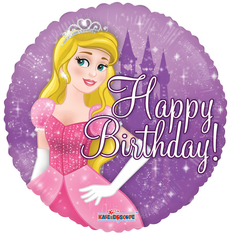 К 18" Birthday Princess Balloon. Фольгована куля З Днем народження