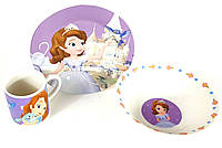 Детский набор керамической посуды для кормления Принцесса Cофия 2 (Princesa Sofia) 3 предмета