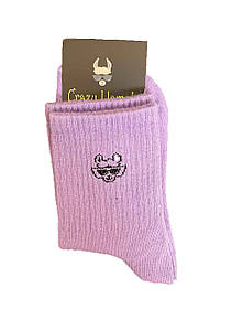 Спортивні шкарпетки з принтом лама фіолетові ( Crazy Llama's )