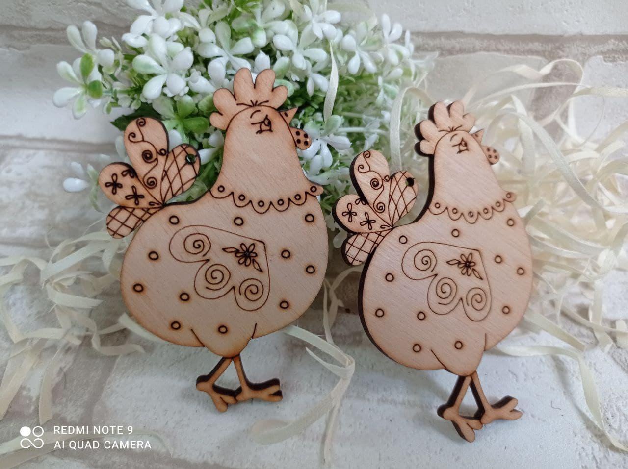 Курочка заготовка до Великодня, фанера 9,5х6см, фото 1