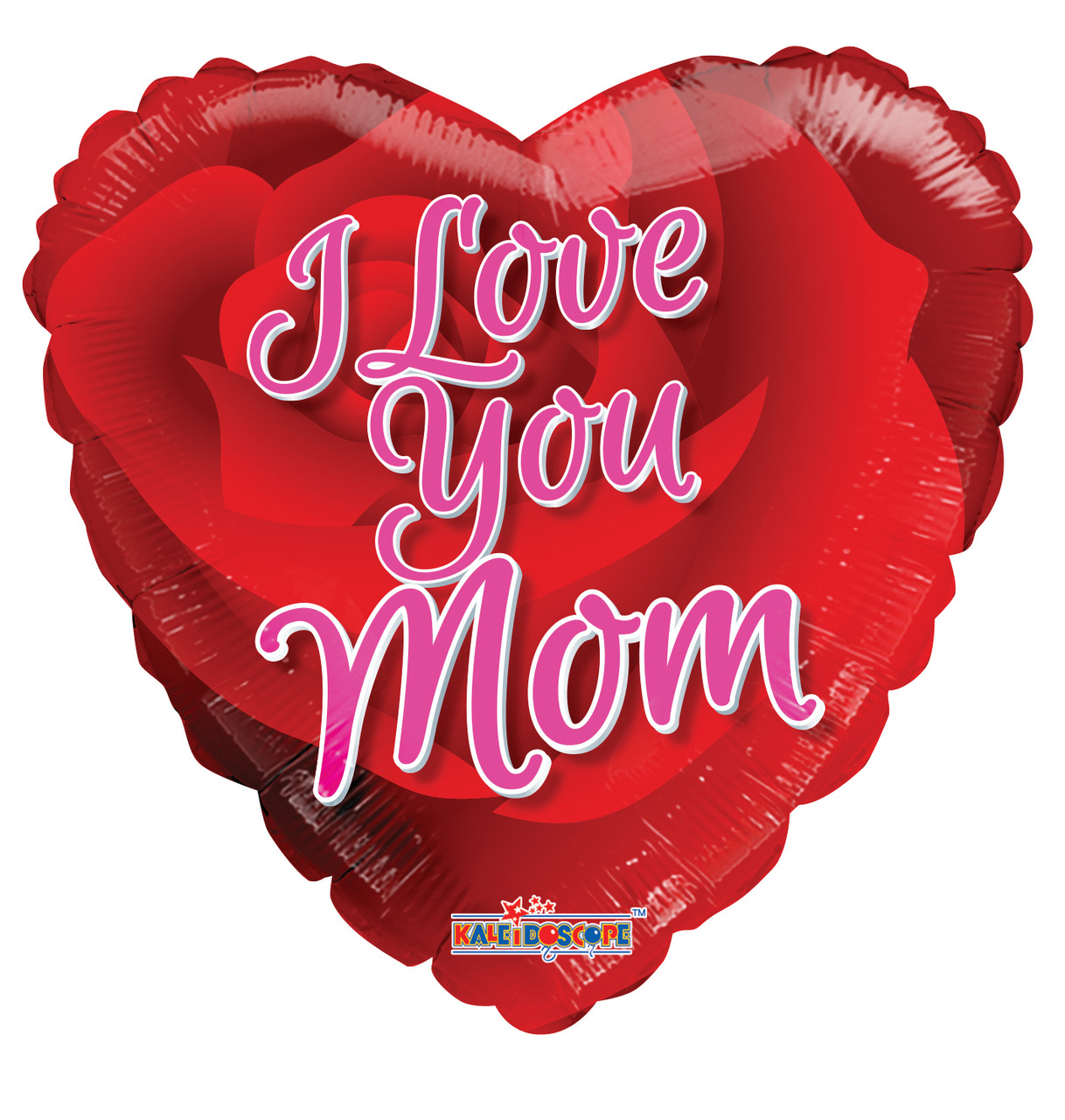 К 18" I Love You Mom Rose Balloon. Фольгована куля серця З Днем матері