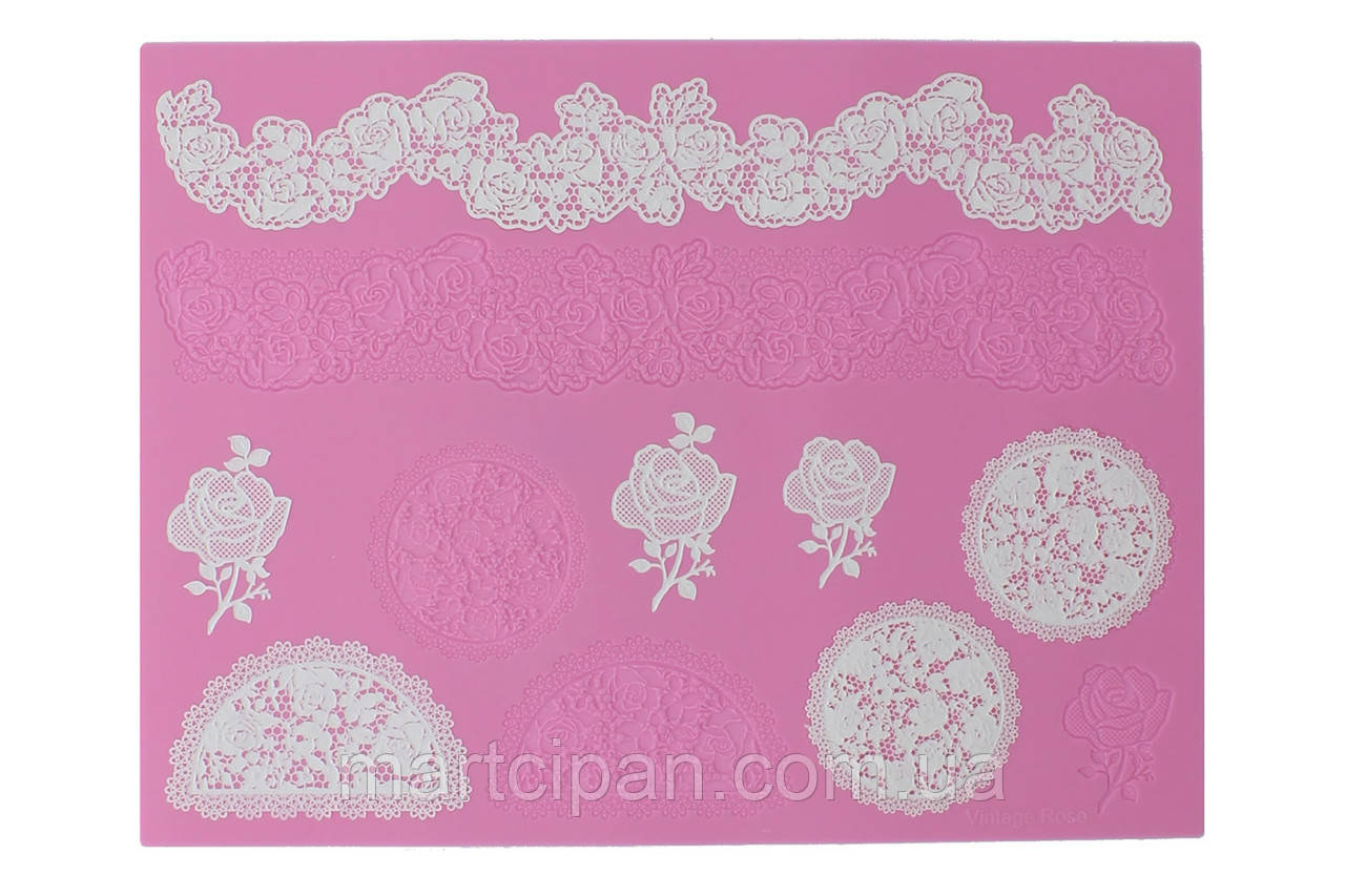 Вінтажна троянда 3D Lace Mat — Cake Lace Mat By Claire Bowman