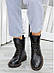 Жіночі демісезонні осінні шкіряні черевики-берці на шнурівці, черевики жіночі осінні чоботи, фото 4