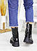 Черевики жіночі демісезонні осінні шкіряні берці чорні на шнурівці, фото 3
