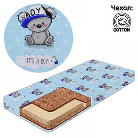 Ортопедичний кокосовий матрац у дитяче ліжечко двошаровий кокос і поролон 120х60х5 см