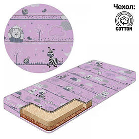 Ортопедичний кокосовий матрац в дитяче ліжечко двошаровий (кокос+поролон) 120х60х5 см