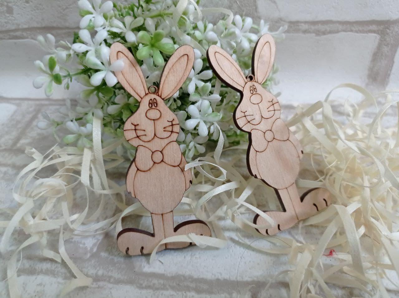 Кролик, заготовка для творчості, фанера 9х4см, фото 1