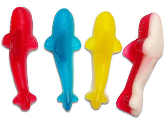 Жувальні цукерки Різнокольорові Акули PARK LANE 2,5 кг, (4упак/ящ)